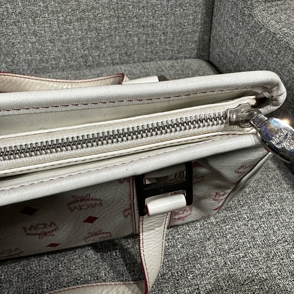 MCM Visetos Handbag in White and Pink - Picture 11 of 16